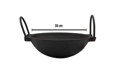 Pre-Seasoned Cast Iron Kadhai 30cm (Induction Compatible)