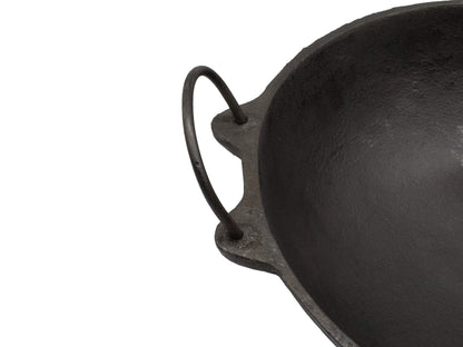 Pre-Seasoned Cast Iron Kadhai NO.2- 9 Inch | 25cm | Depth: 8 cm (Induction Compatible)