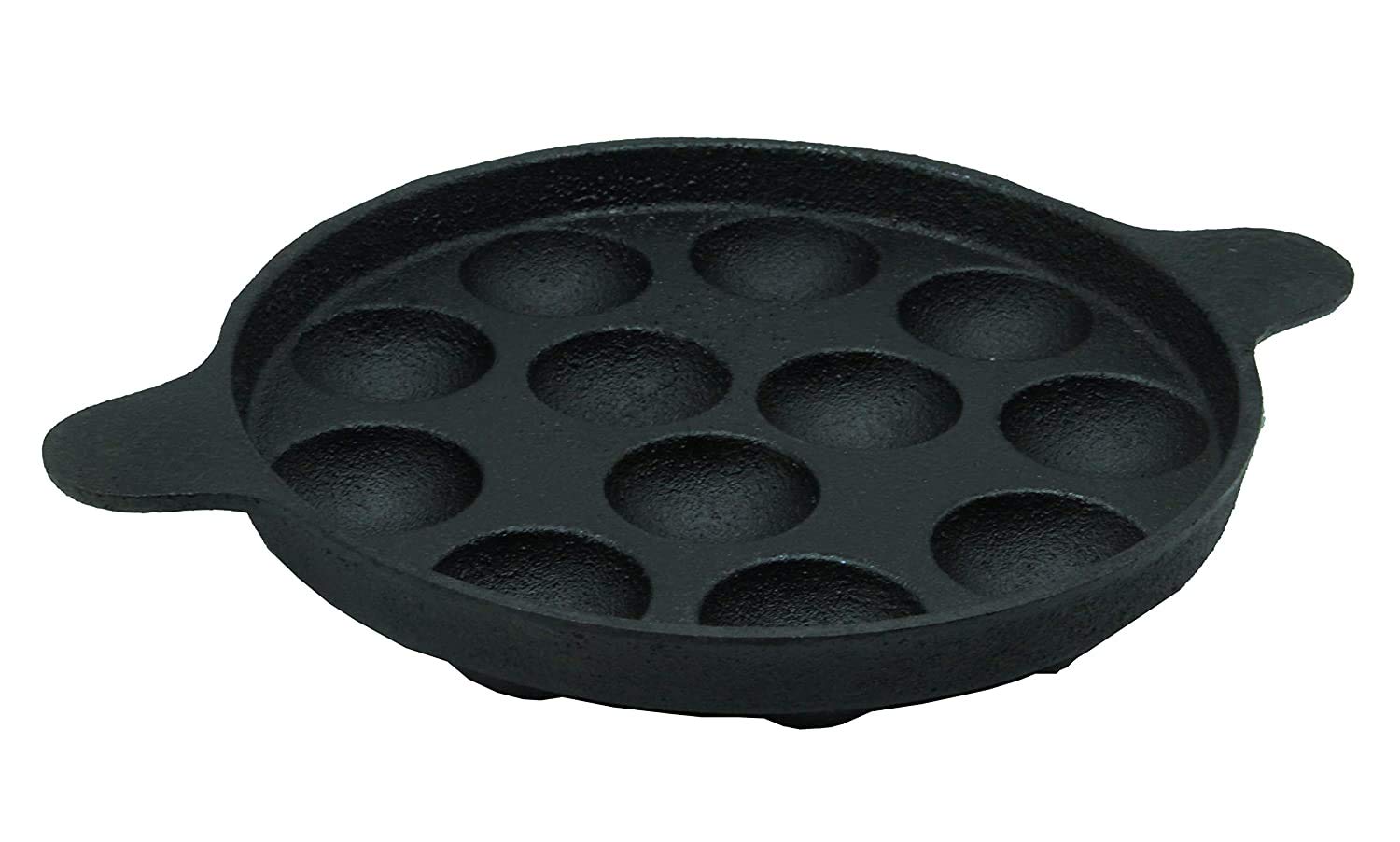 Cast Iron Paniyarakkal With Lid, Paniyaram Pan 12 Pits