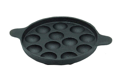 Fe+ Pre-Seasoned Cast Iron Paniyaram | Paddu Pan (12 Pits | Round)