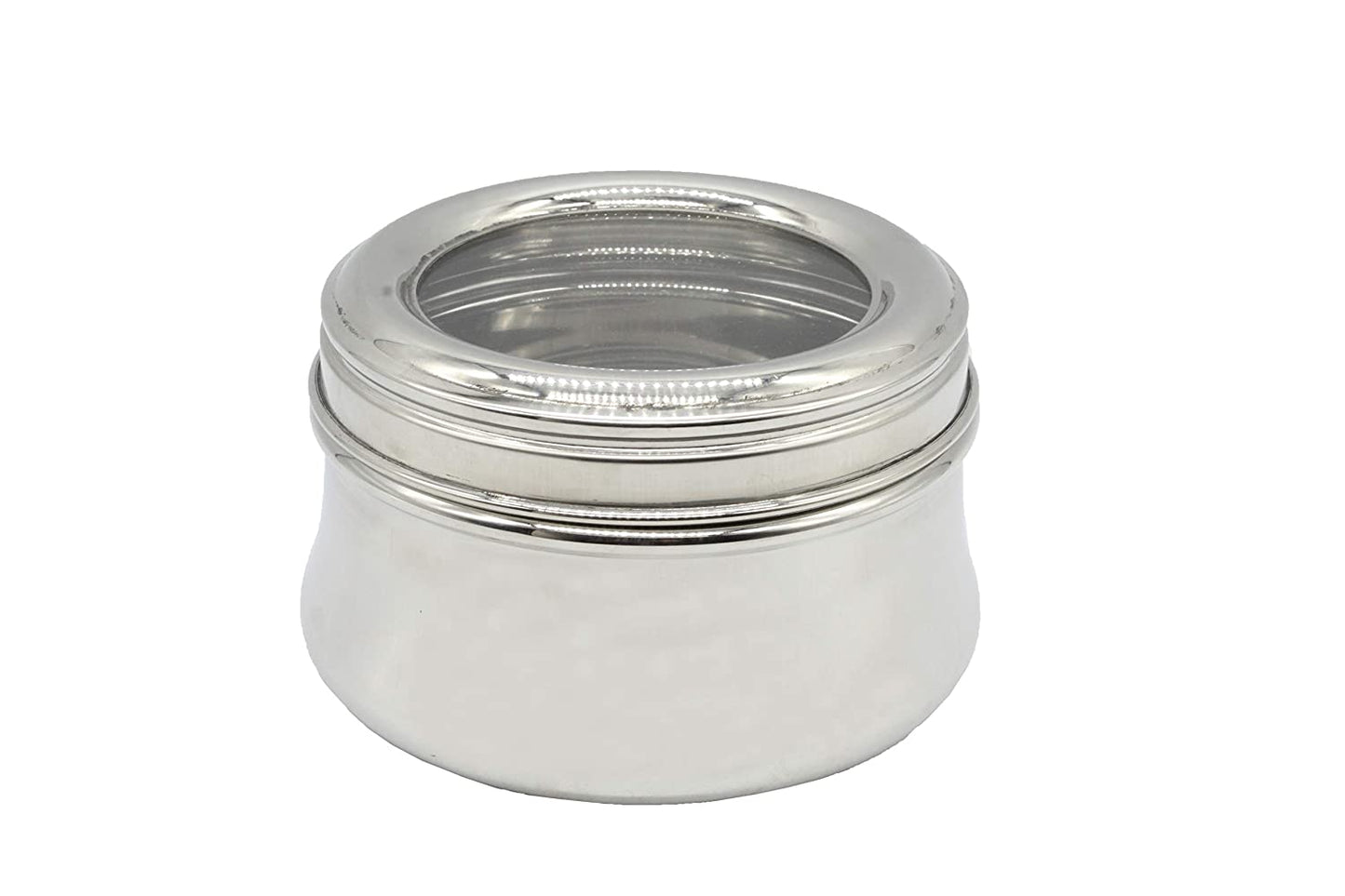 Stainless Steel See Through lid Lily Lunch Box | Dabba (12cm) 600ml - Set of 2Pcs.