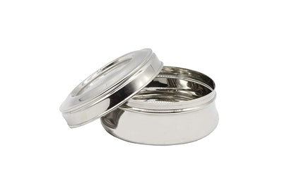 Stainless Steel See Through lid Mili Lunch Box/Dabba (11.5cm) 350ml - Set of 2Pcs.