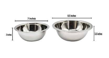 Stainless Steel Mixing Bowls Set Of 2 Pcs ( 3000ml & 5000ml)