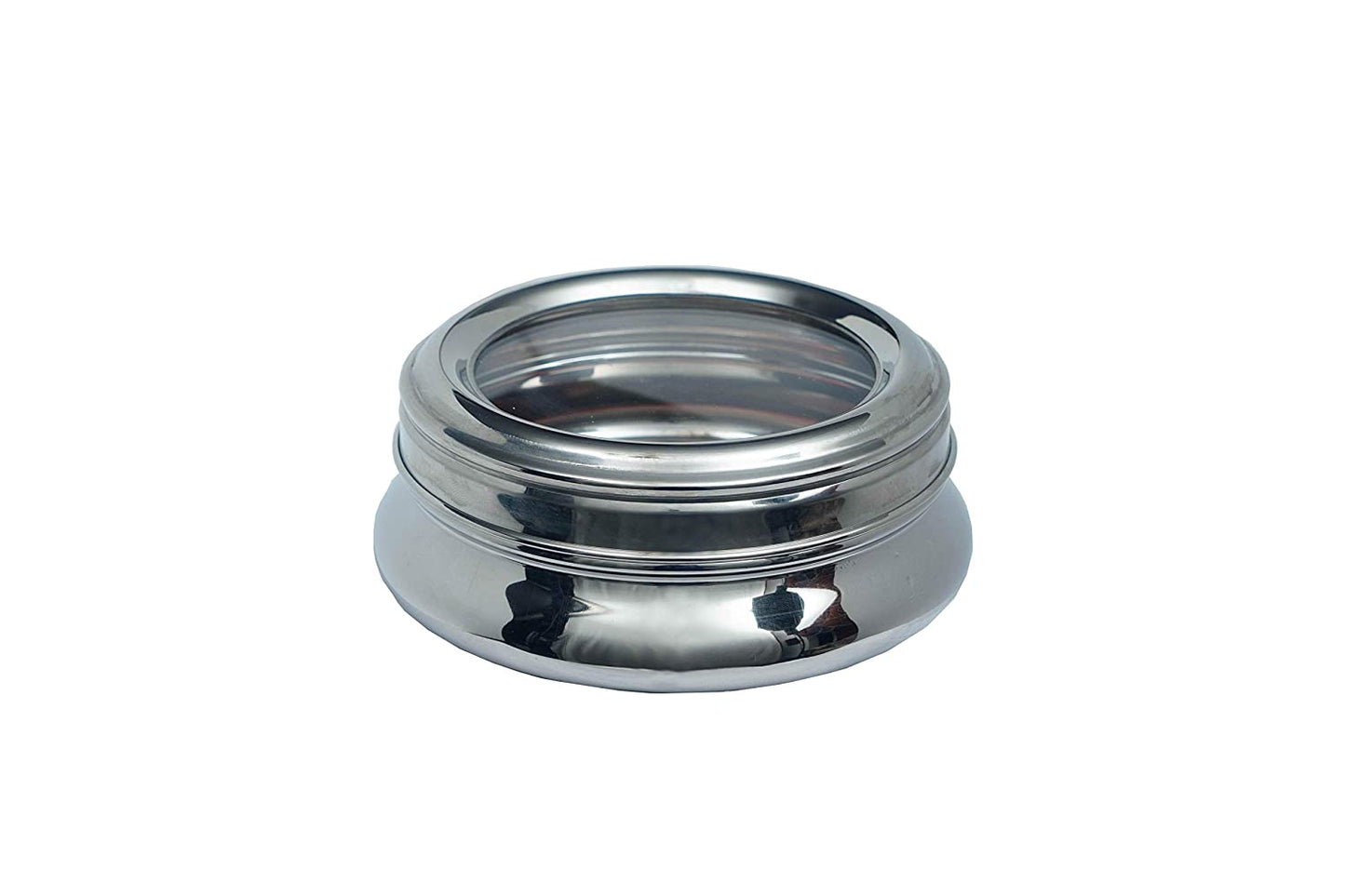 Stainless Steel See Through Lid Lunch Box | Dabba (10cm) 200ml - Set of 2Pcs