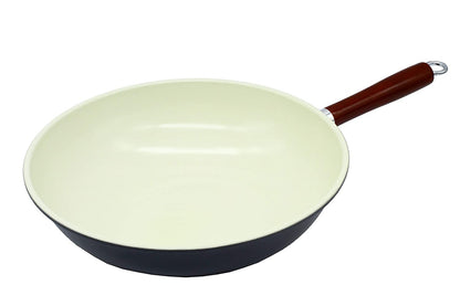 Ceramic Carbon Steel | Light Weight Iron Stir Kadhai | Wok 28 cm