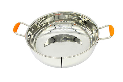 Stainless Steel Sandwich Bottom Kadai 23 cm and Sauce pan 17 cm (Set of 2 Pcs) (Induction Compatible)