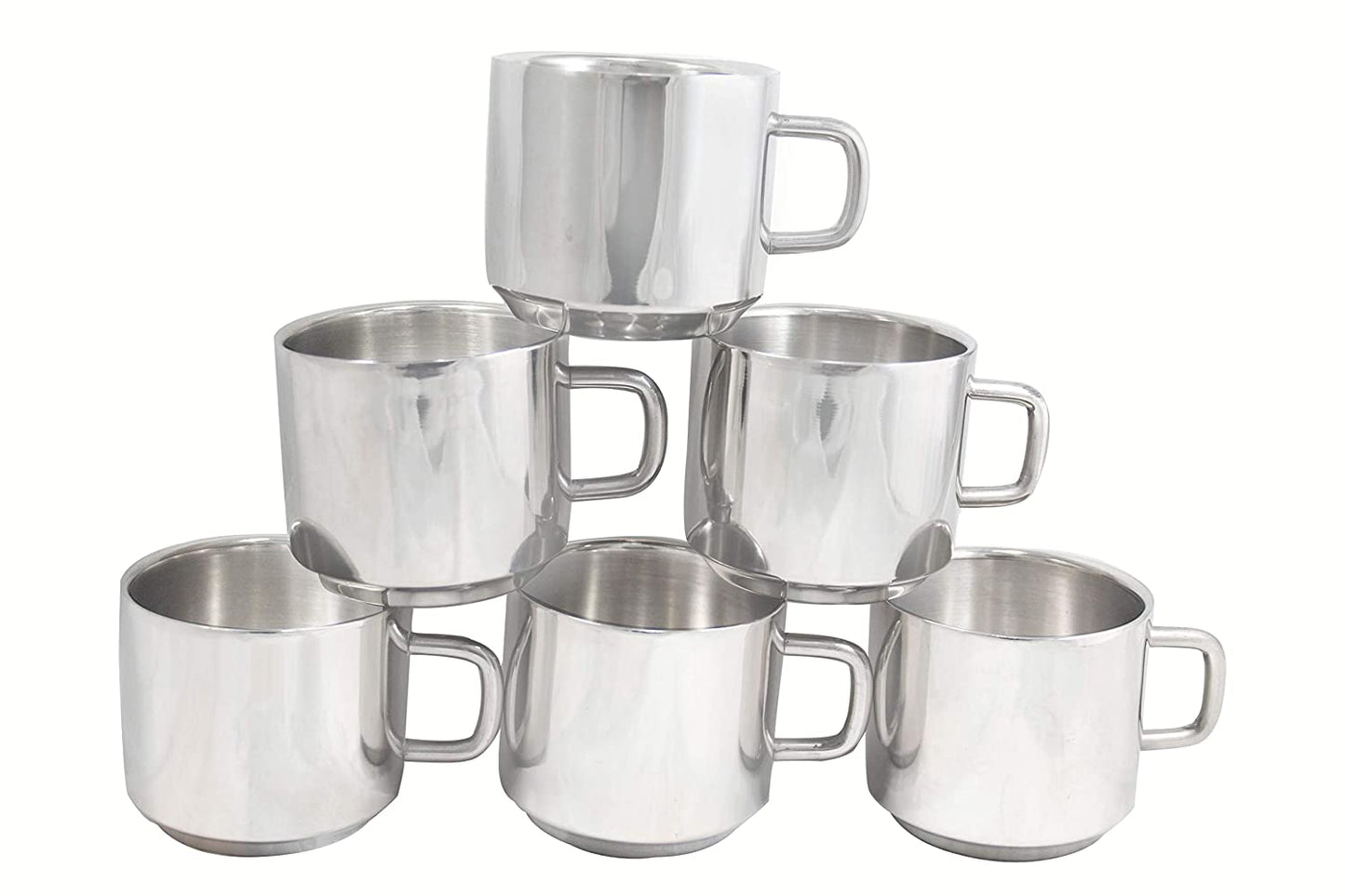 Stainless Steel Coffee | Tea Mugs 150ml (Set Of 6 Pcs)