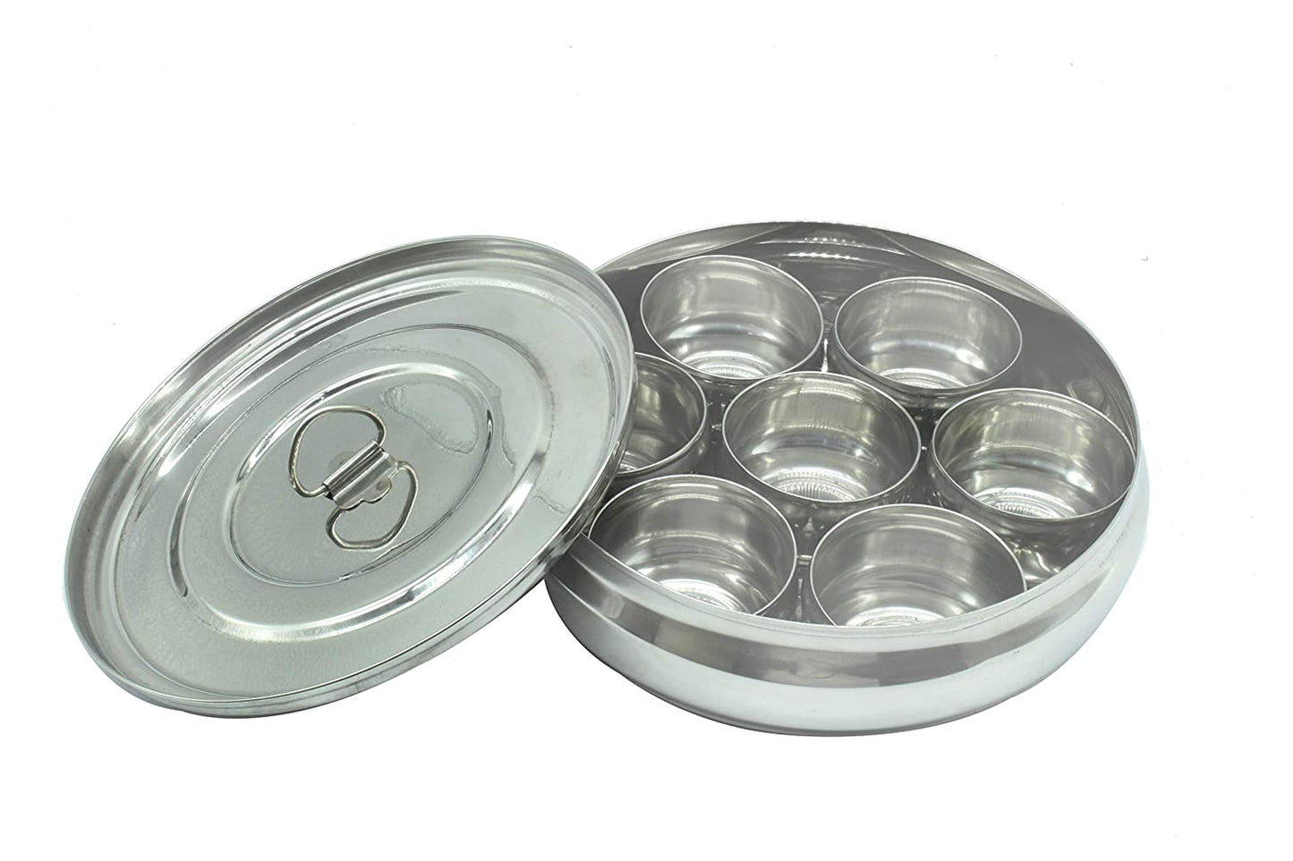 Stainless Steel Masala | Spice Dabba 7 Cups with Inner Plate Large - 22.5cm