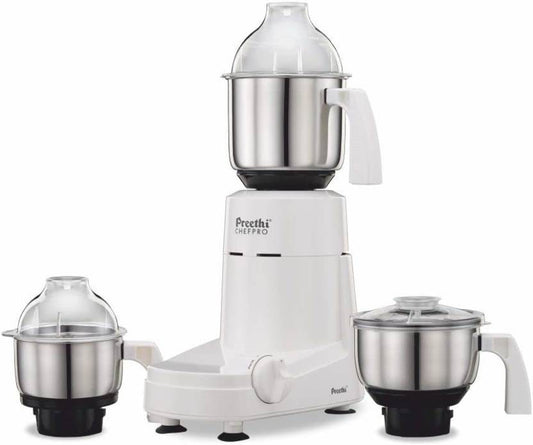 Preethi Chefpro - MG 128 Super Grind 750 W Mixer Grinder (3 Jars, White)