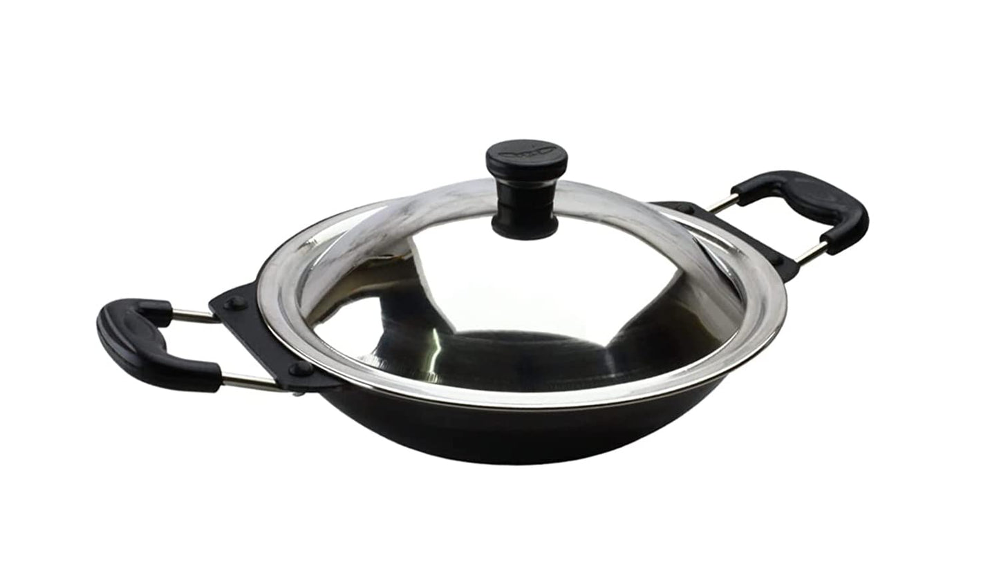 Nonstick Appam Pan | Appachetty with Stainless Steel Lid 22 cm